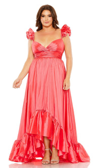 Watermelon Mac Duggal Long Plus-Size Formal Dress 68526