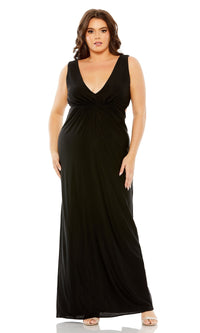 Black Mac Duggal Long Plus-Size Formal Dress 68536