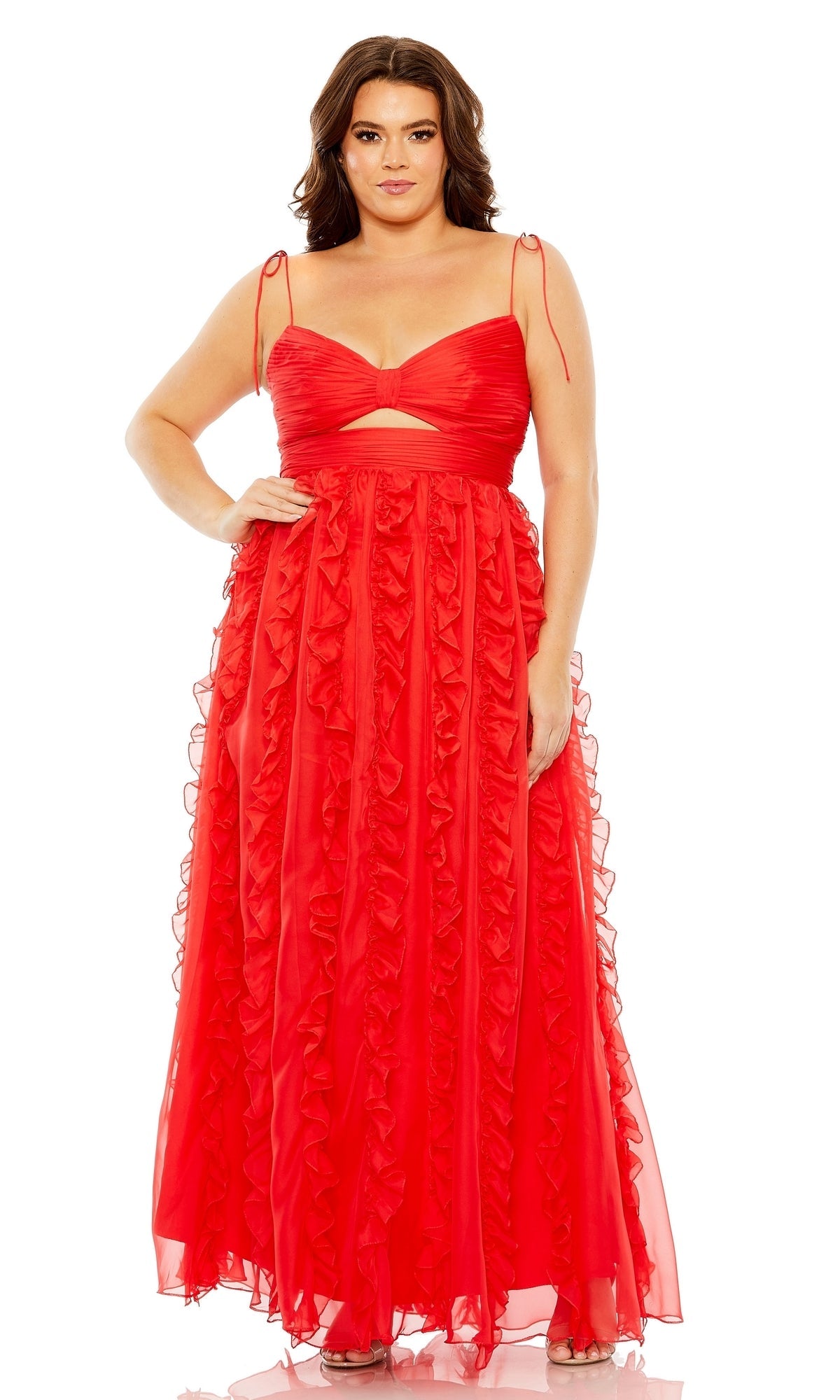 Cherry Mac Duggal Long Plus-Size Formal Dress 68543