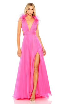 Hot Pink Mac Duggal Long Formal Dress 68680