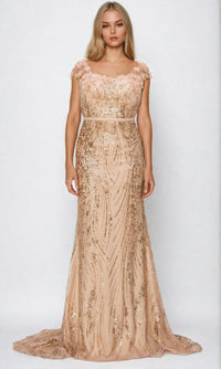 Rose Gold Cinderella Couture Long Formal Dress 8057j