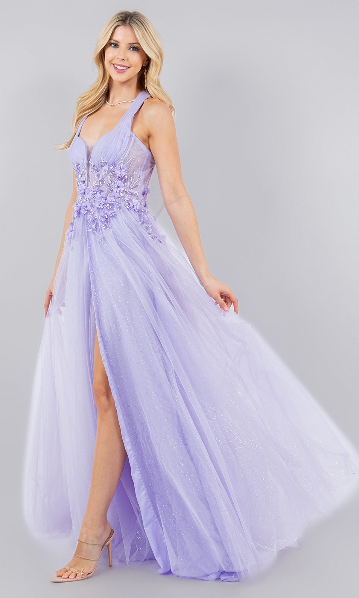 Lilac Cinderella Couture Long Formal Dress 8076j