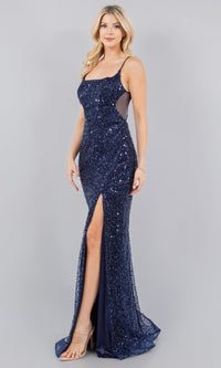 Navy Cinderella Couture Long Formal Dress 8081j