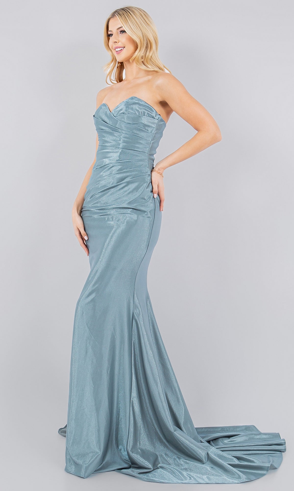 Sage Cinderella Couture Long Formal Dress 8083j