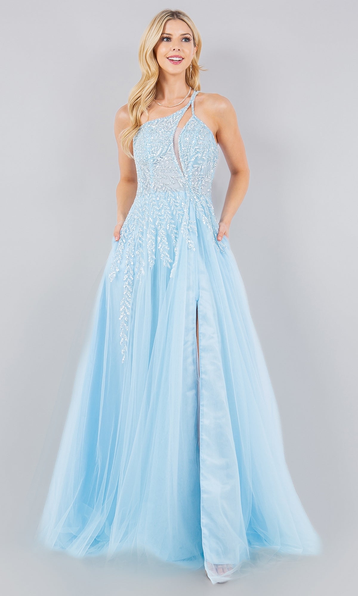 Blue Cinderella Couture Long Formal Dress 8118j