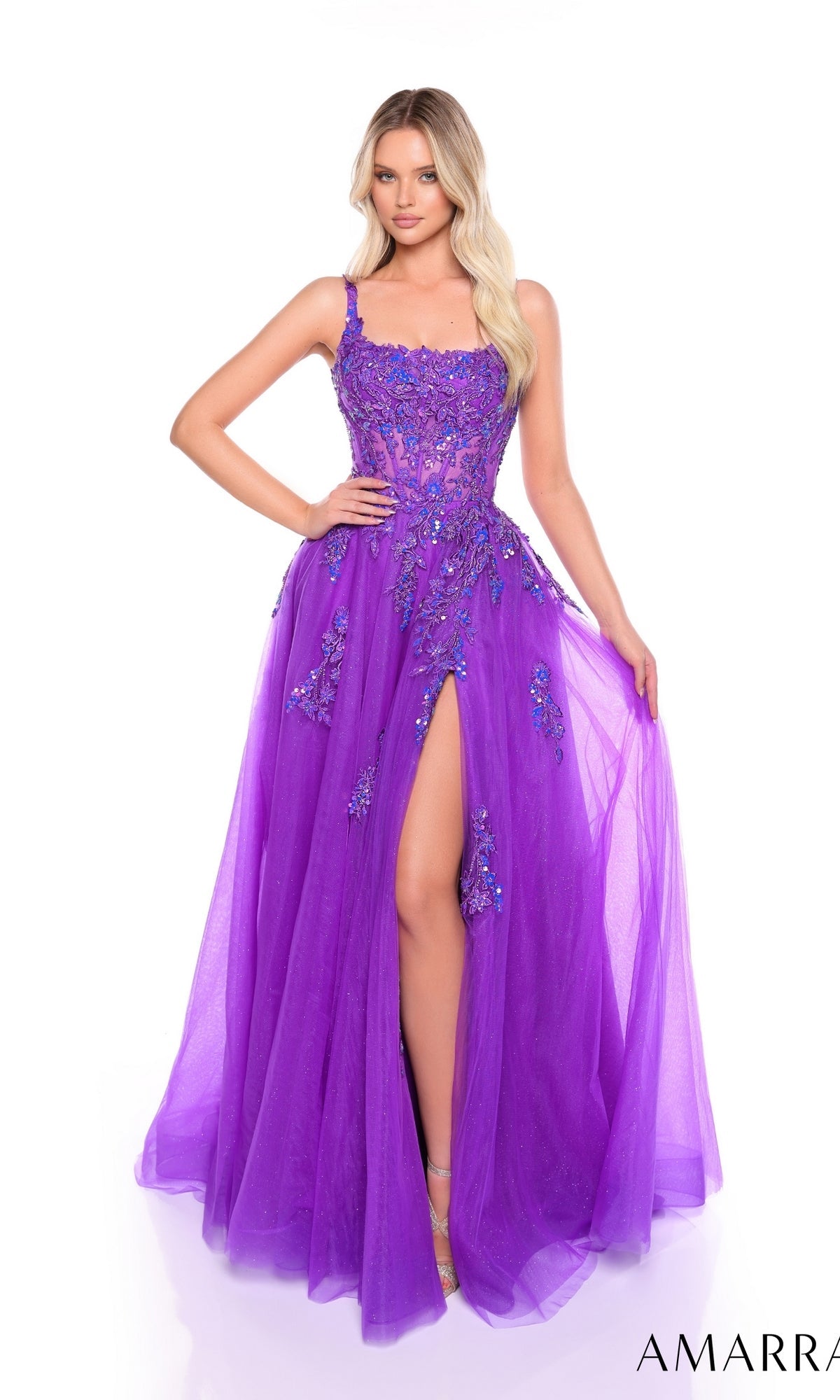 Purple Amarra Long Formal Dress 88084