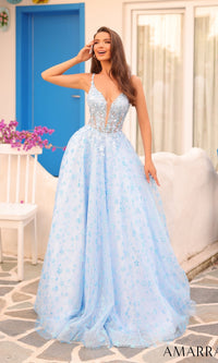 Light Blue Amarra Long Formal Dress 88119