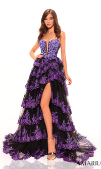 Black/Purple Amarra Long Formal Dress 88745