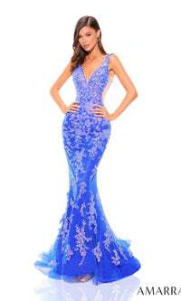 Royal Blue Amarra Long Formal Dress 88832