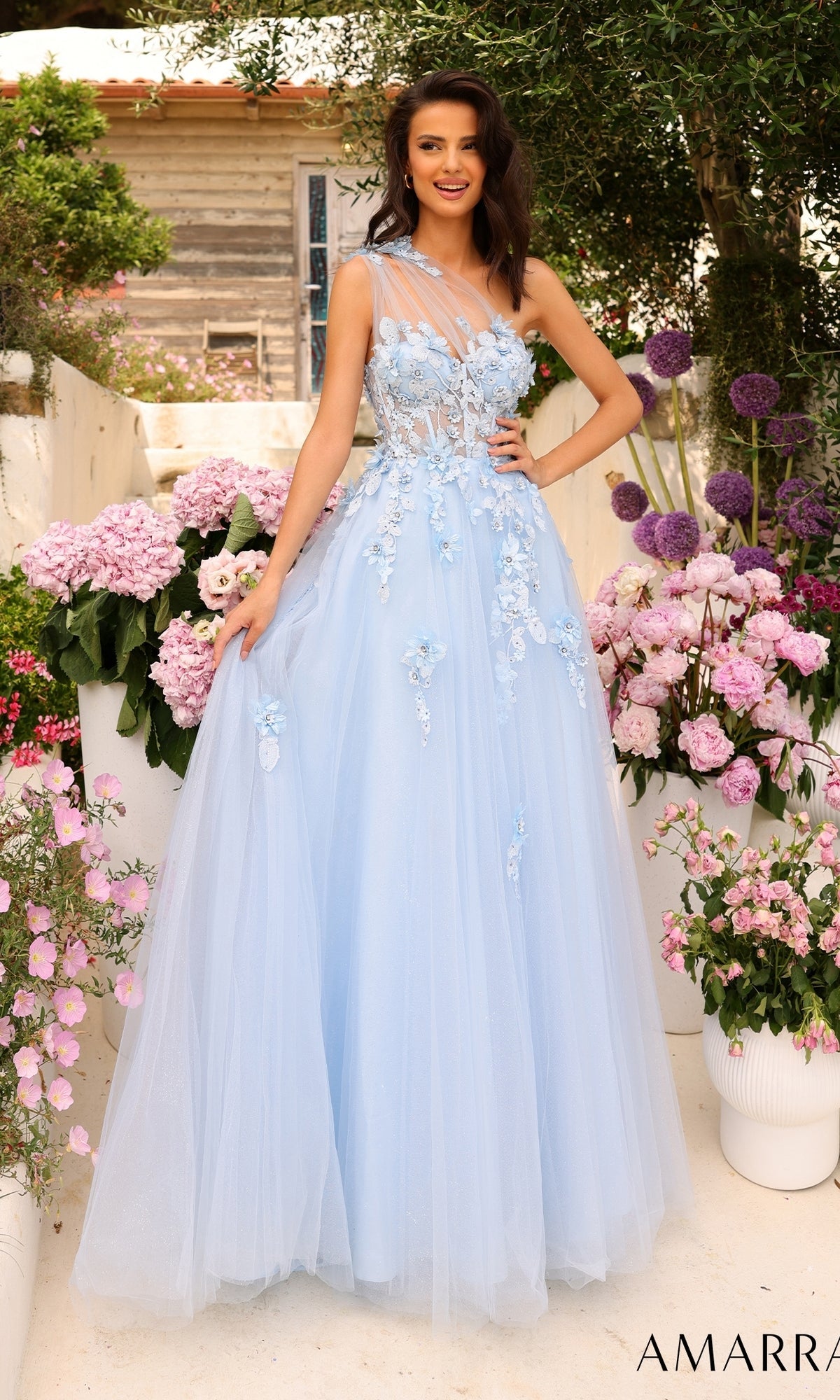 Light Blue Amarra Long Formal Dress 88841