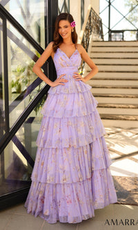 Lilac/Multi Amarra Long Formal Dress 88881