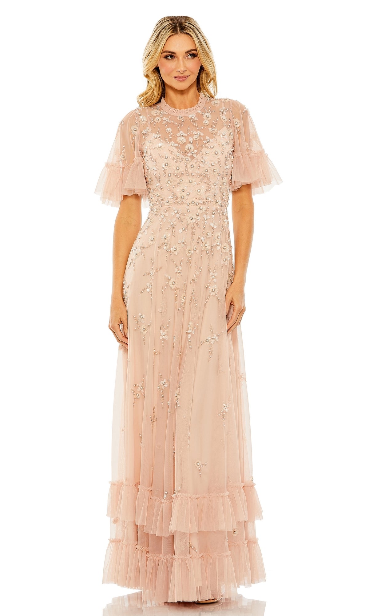 Blush Mac Duggal Long Formal Dress 9199