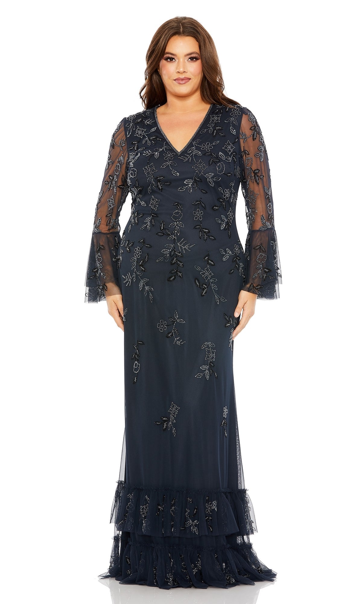 Midnight Mac Duggal Long Plus-Size Formal Dress 9239