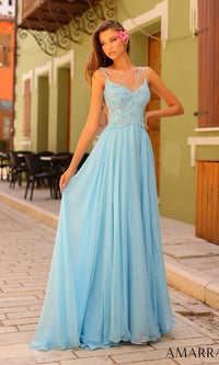 Light Blue Amarra Long Formal Dress 94008