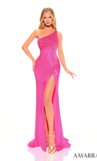 Neon Pink Amarra Long Formal Dress 94021