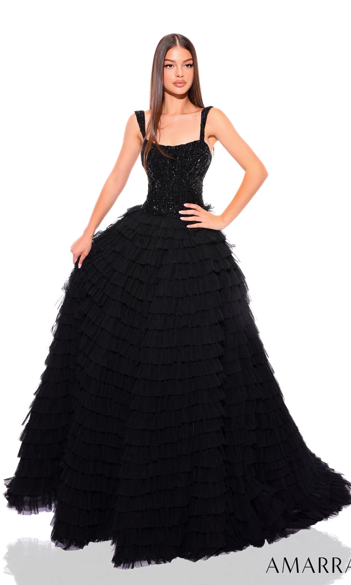 Black Amarra Long Formal Dress 94026