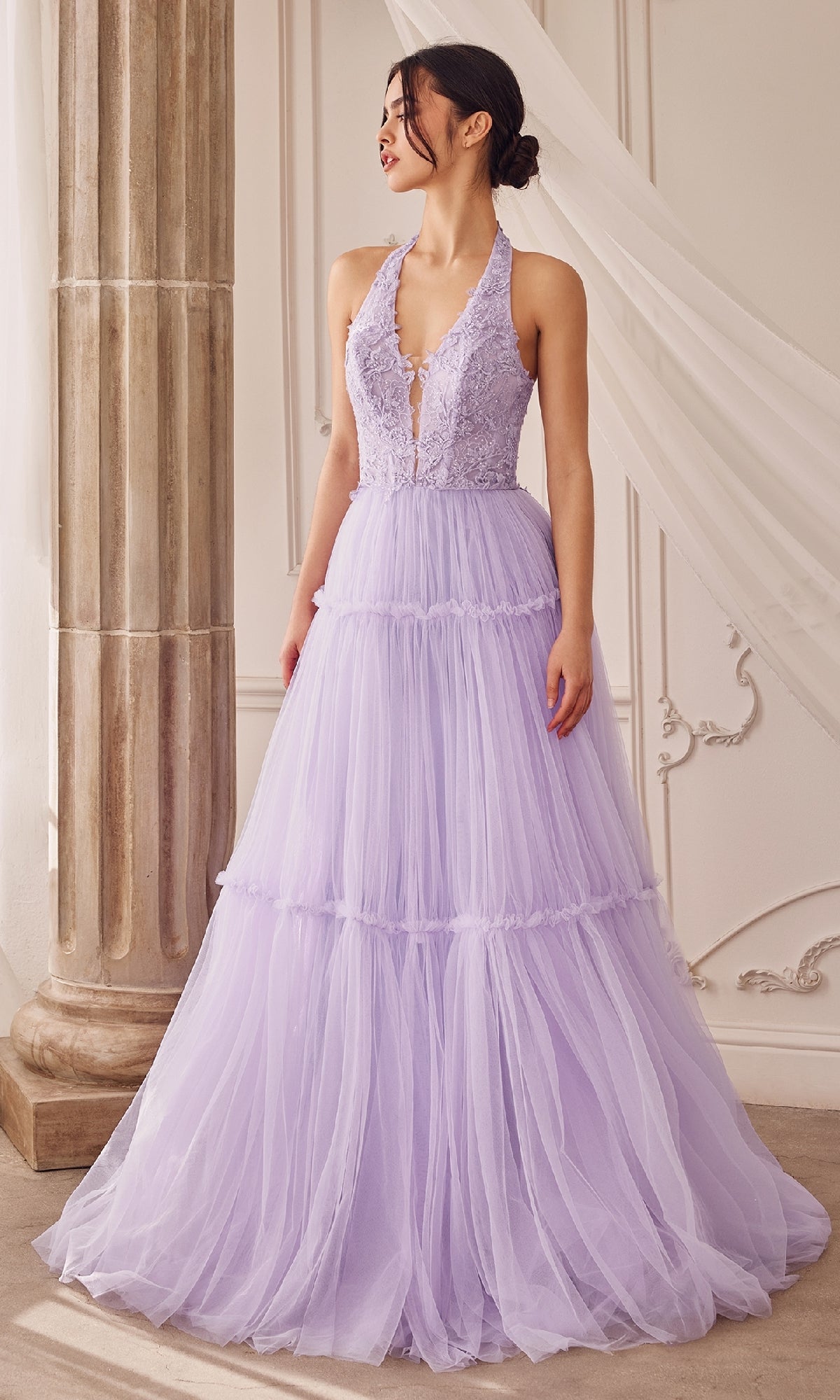 Lavender Andrea & Leo Long Formal Dress A1206