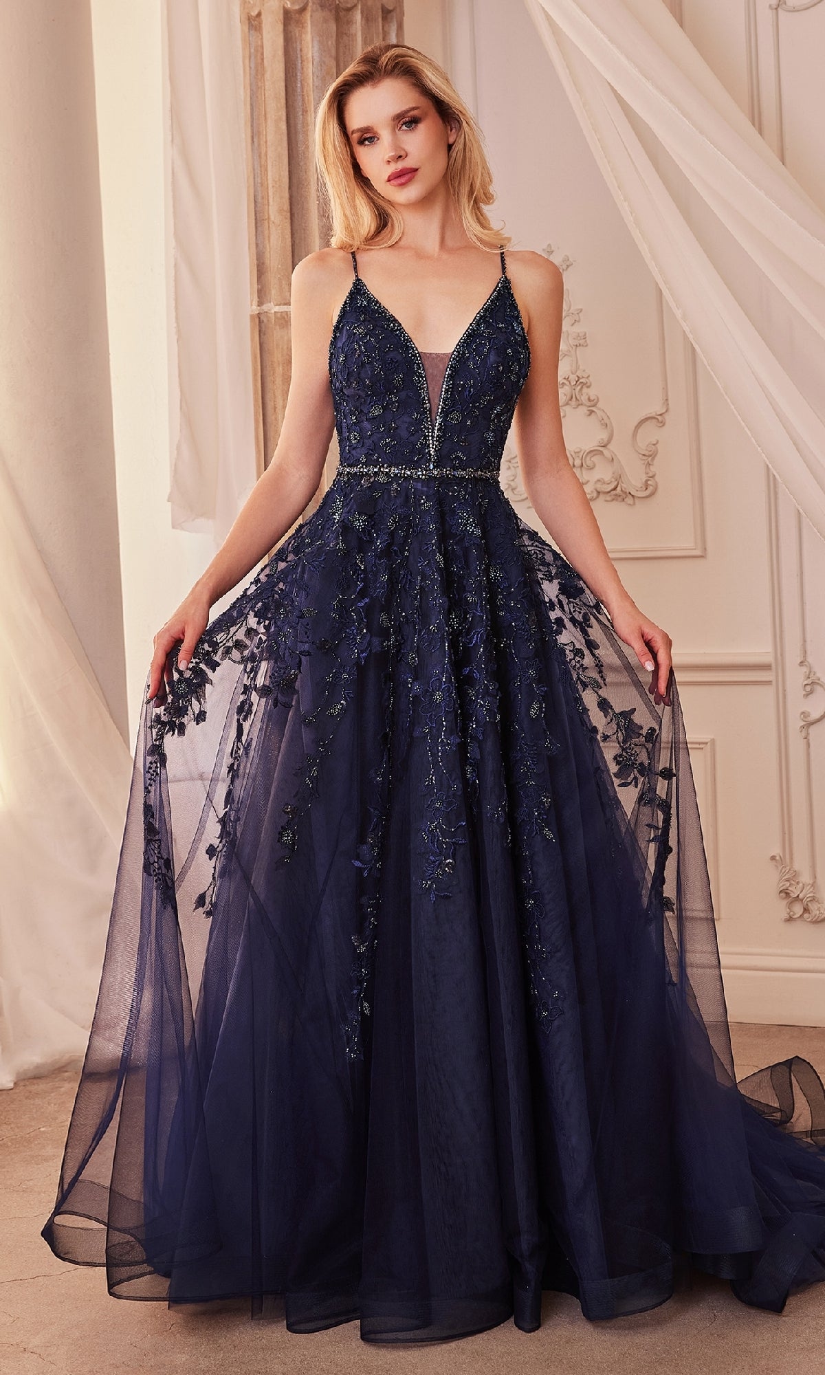 Navy Formal Long Dress A1251 by Andrea and Leo