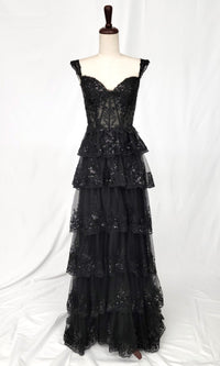 Black Chicas Long Formal Dress c2433