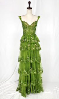 Green Chicas Long Formal Dress c2433