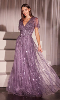 English Violet Ladivine Long Formal Dress CD0241