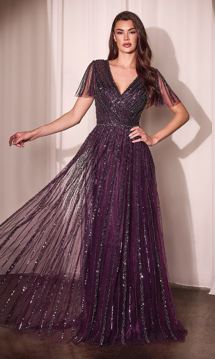 Eggplant Ladivine Long Formal Dress CD0241