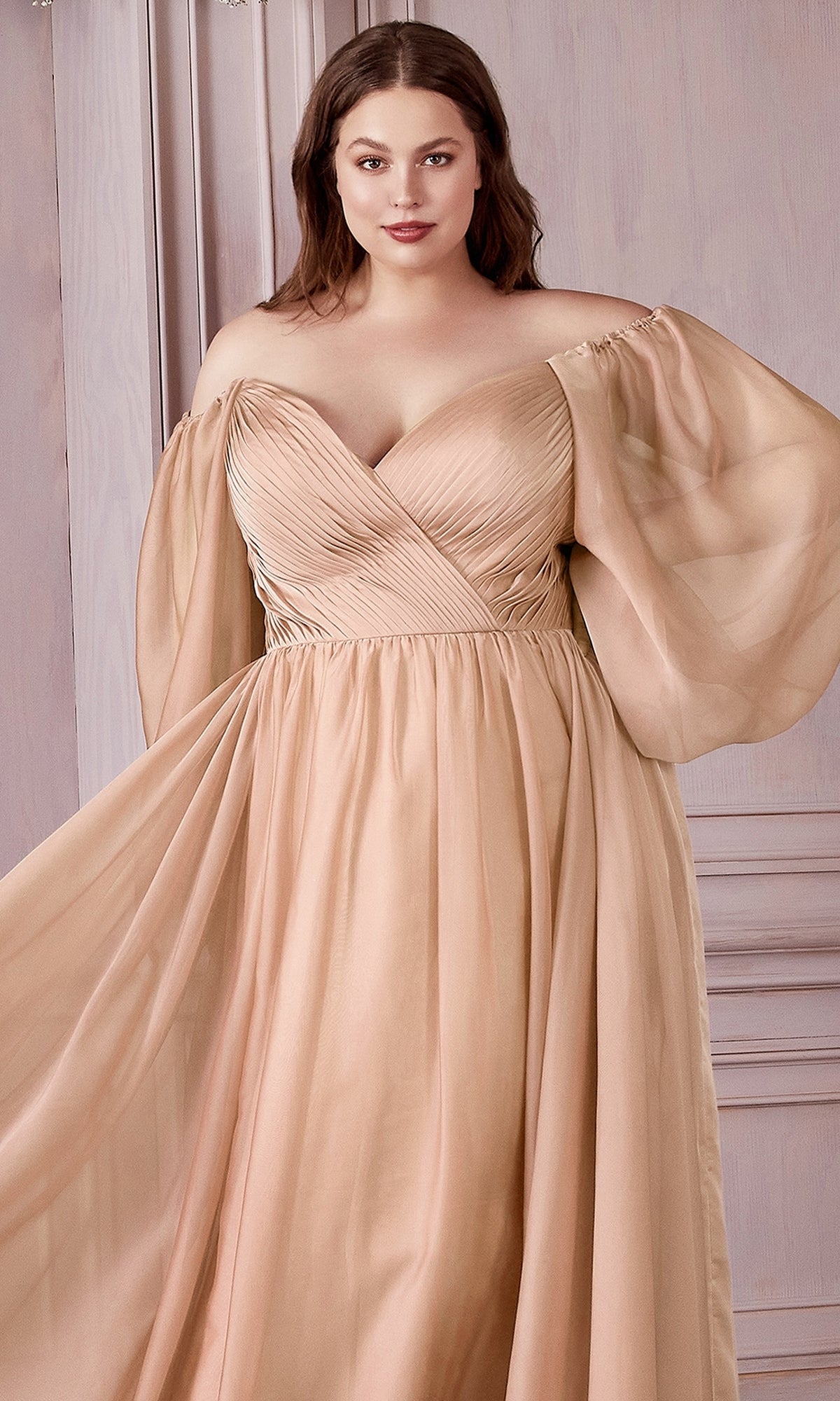 Champagne Ladivine Long Formal Dress cd243c