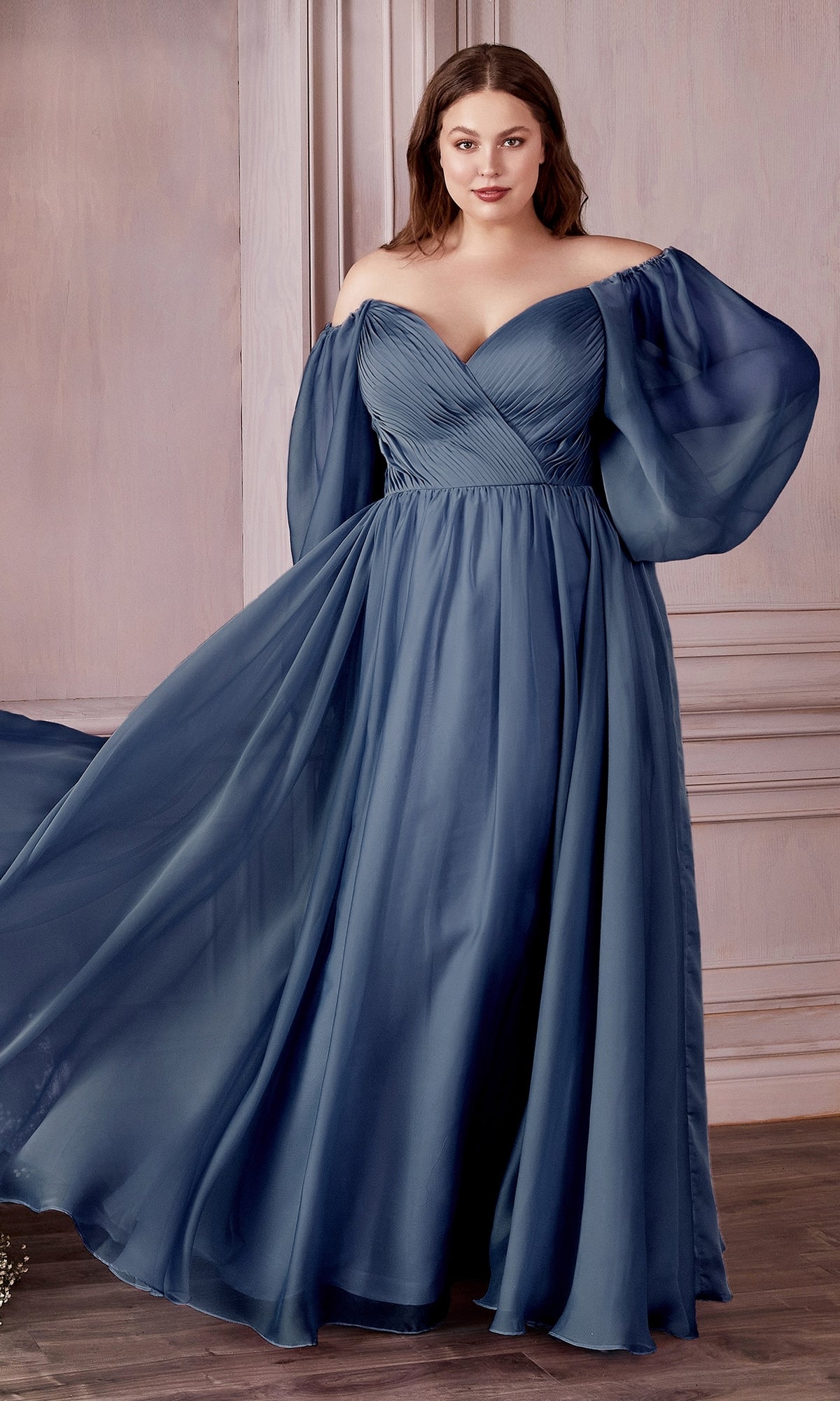 Smoky Blue Ladivine Long Formal Dress cd243c