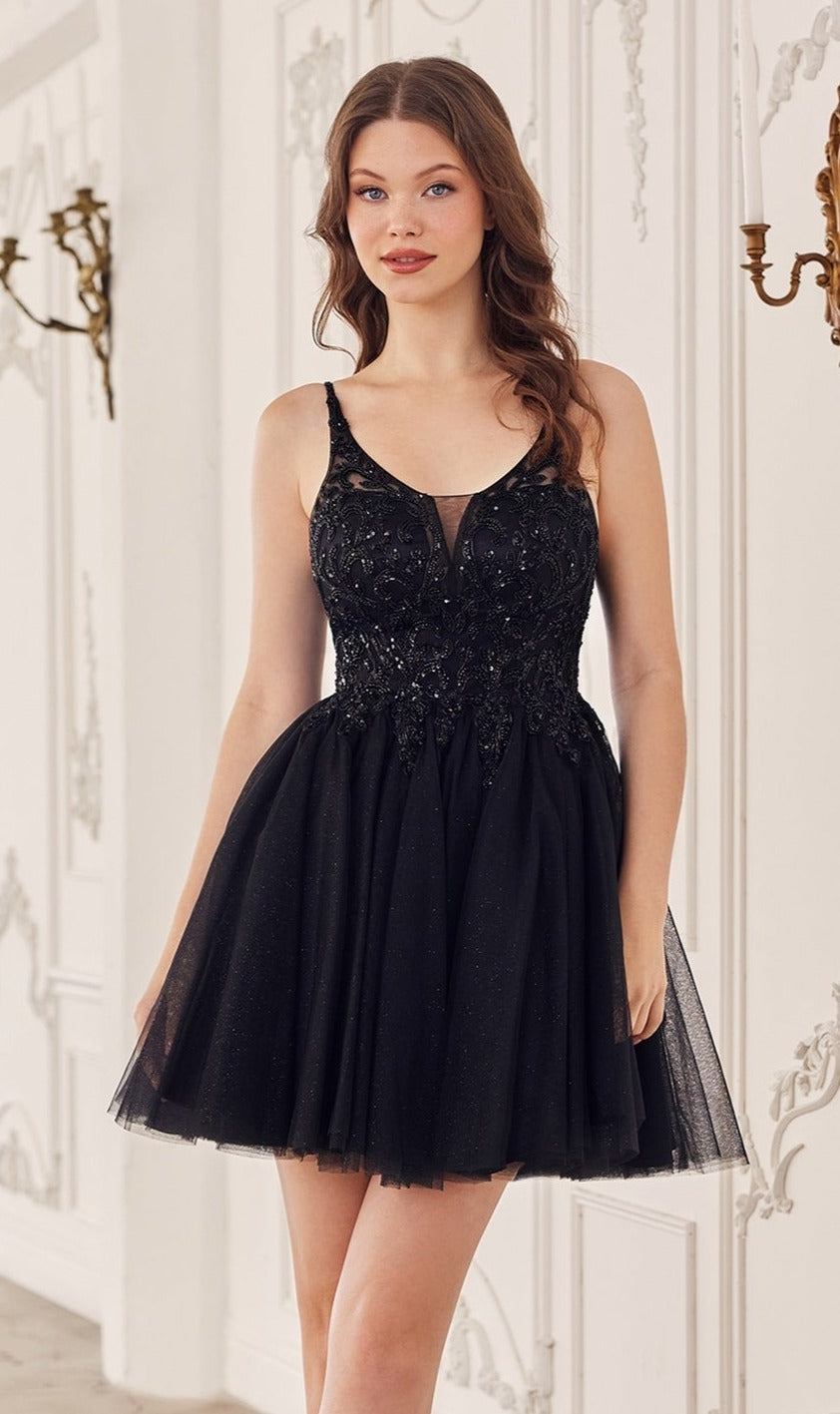 Black Ladivine Short Party Dress cy022