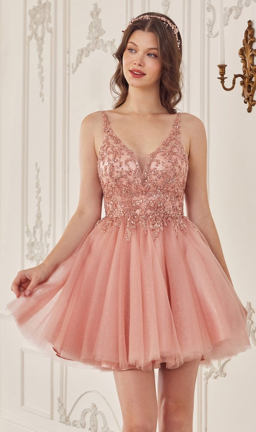 Rose Gold Ladivine Short Party Dress cy022