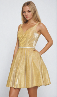 Gold Cinderella Couture Short Party Dress 8013j