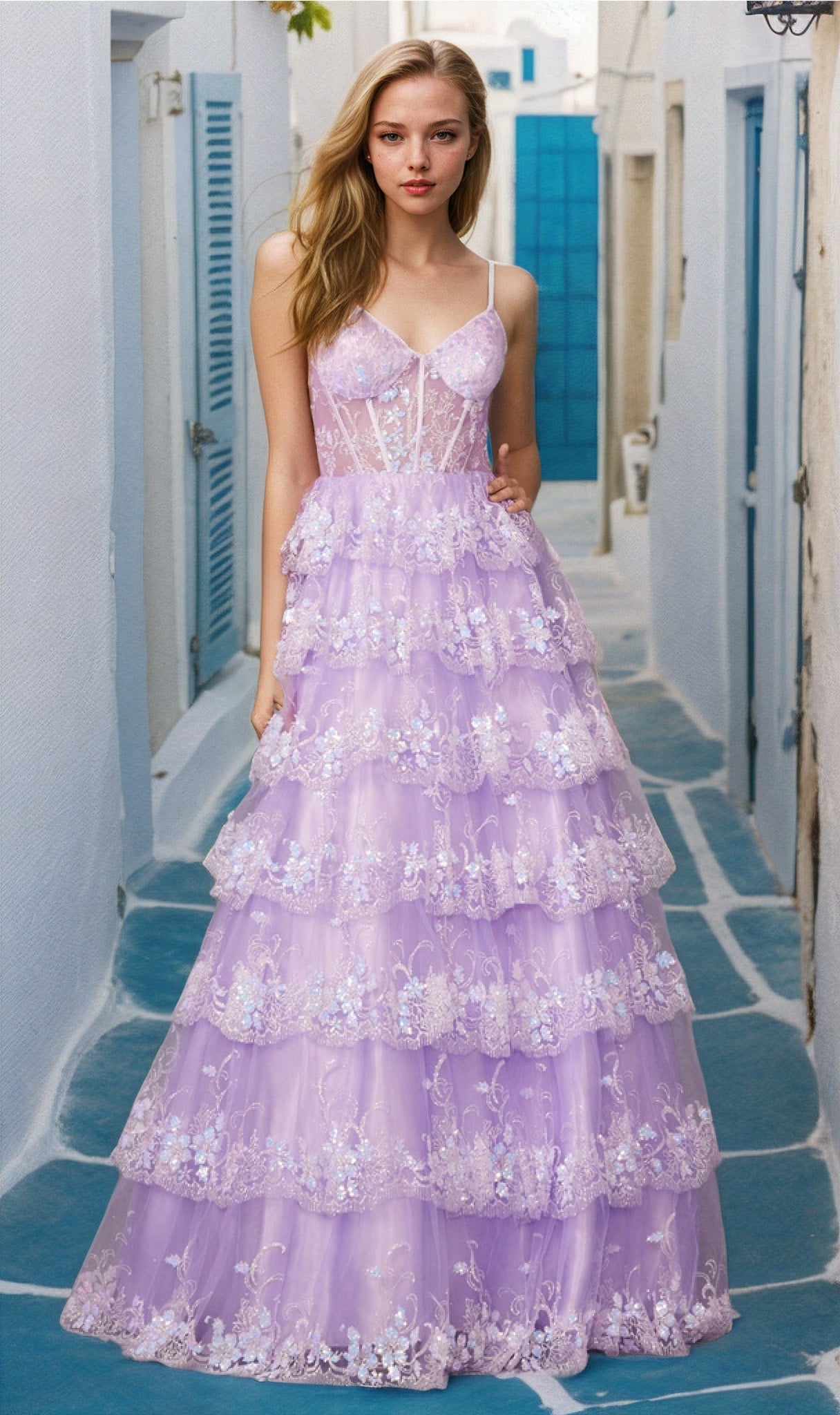 Lilac Juliet Long Formal Dress jt2454k