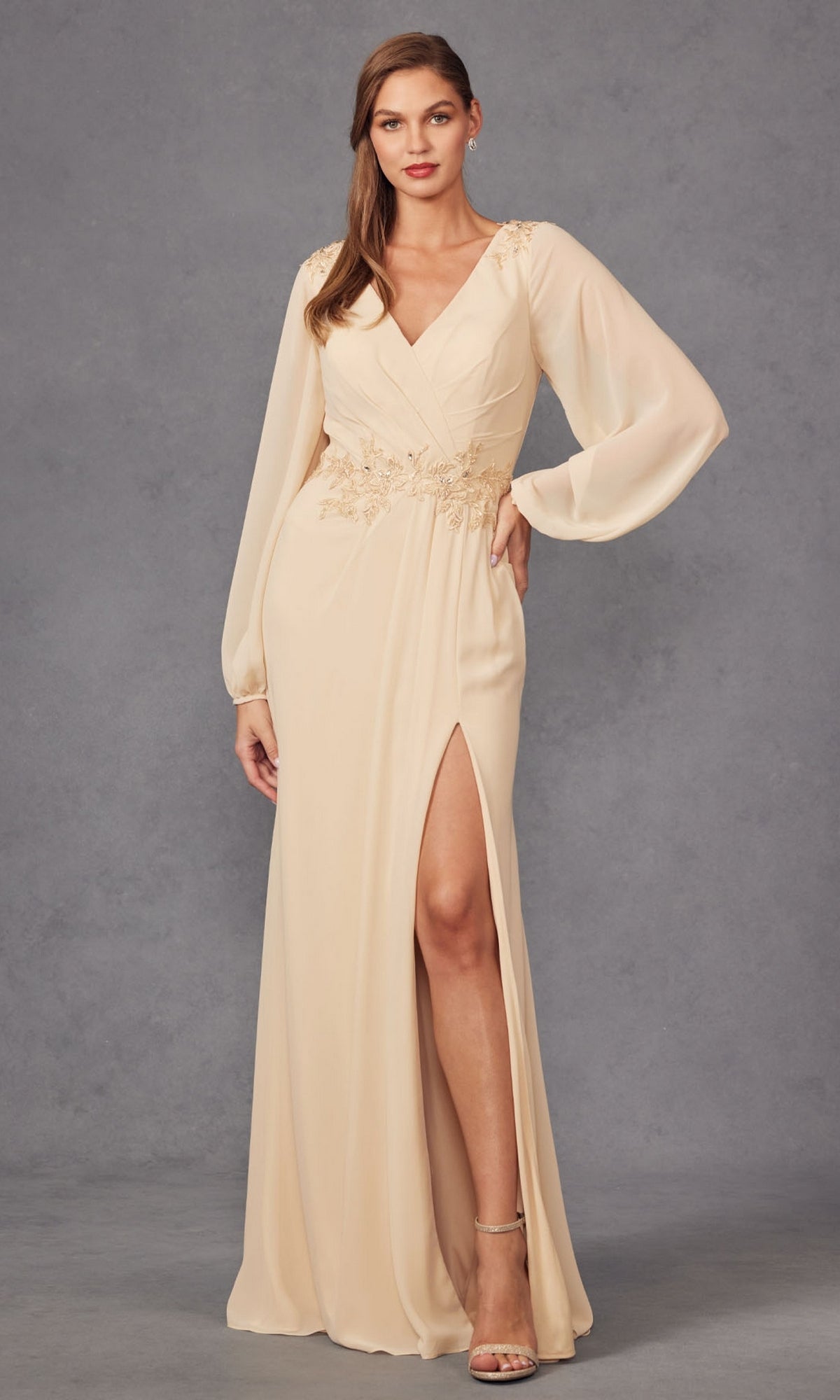 Champagne Juliet Long Formal Dress jtm16a