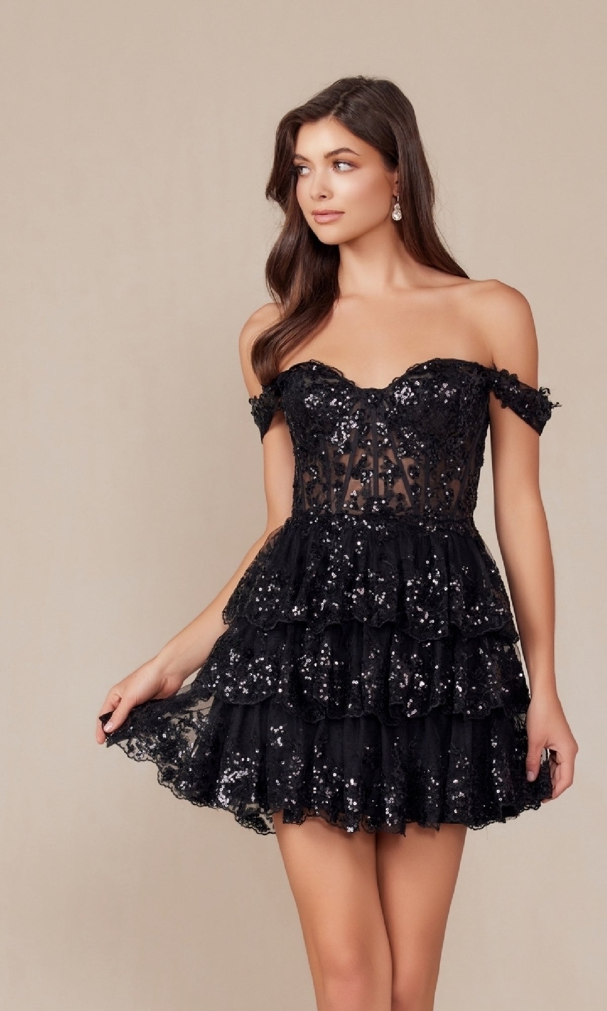 Black Nox Anabel Short Party Dress k856