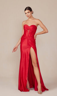 Deep Red Nox Anabel Long Formal Dress t1489