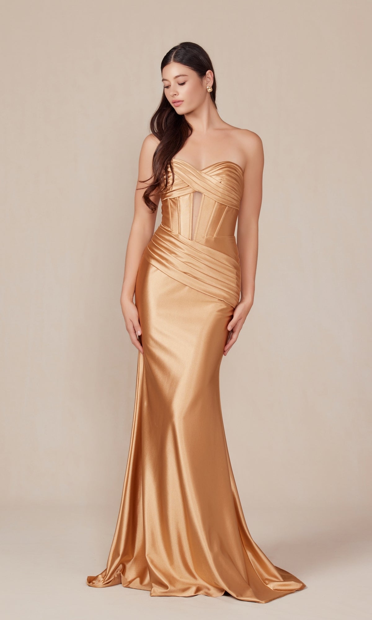 Gold Nox Anabel Long Formal Dress t1500