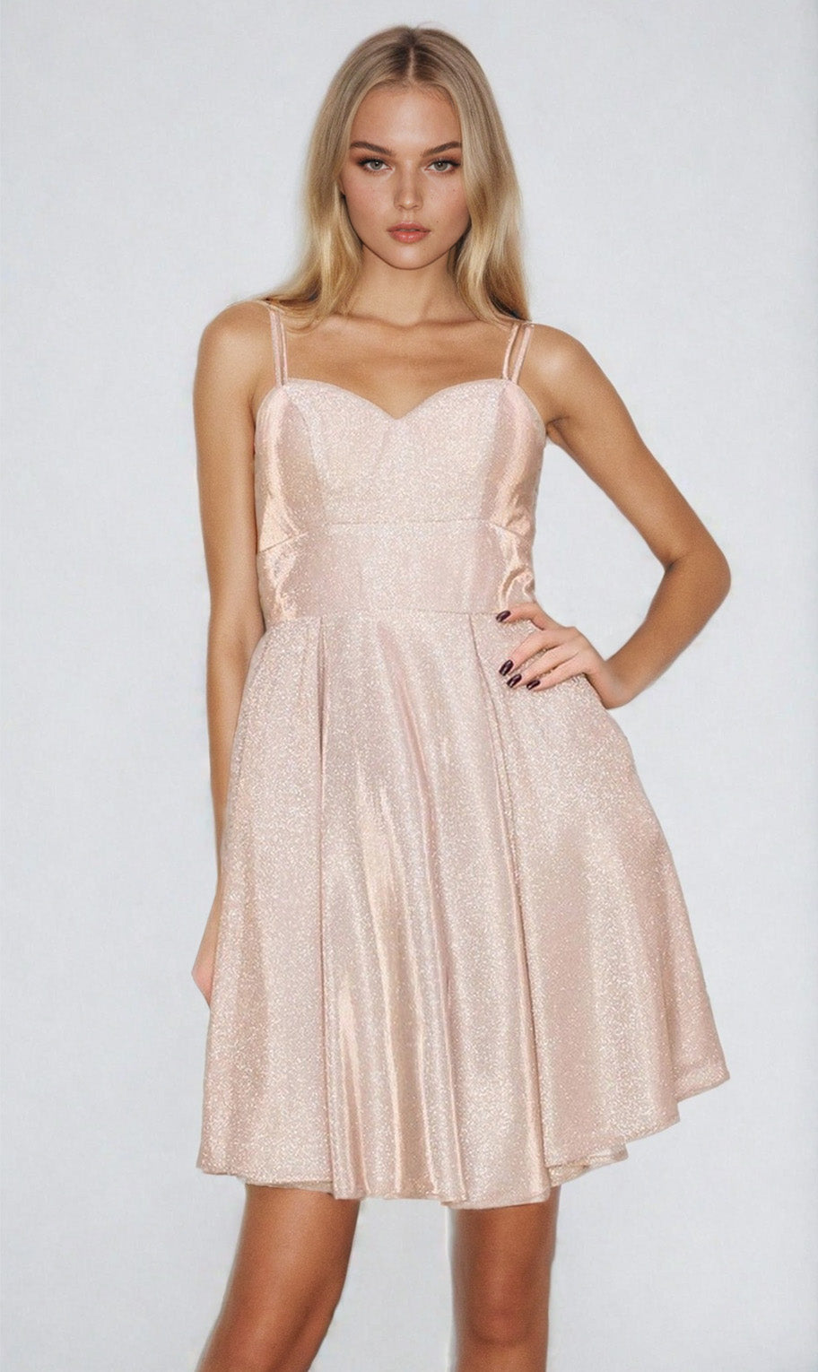 Rose Gold Cinderella Couture Short Party Dress 8011j