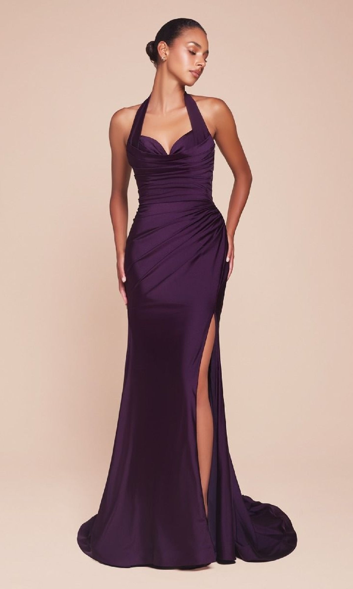 Eggplant Ladivine Long Formal Dress CD796