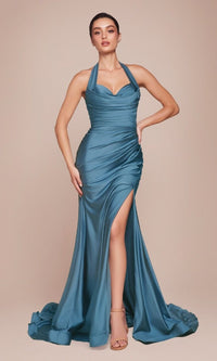 Lake Blue Ladivine Long Formal Dress CD796