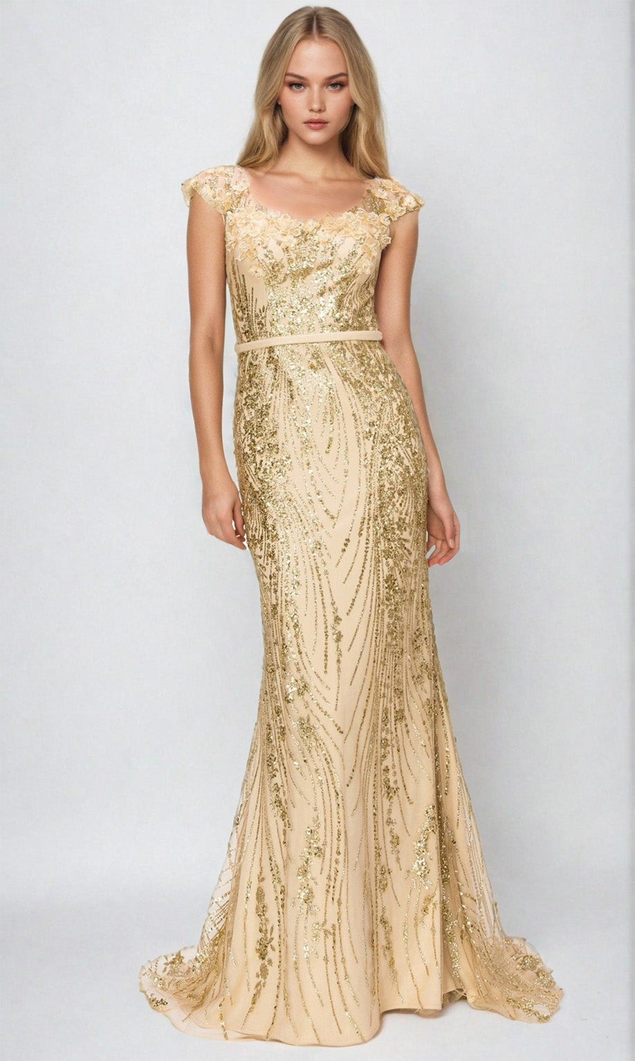 Champagne Cinderella Couture Long Formal Dress 8057j