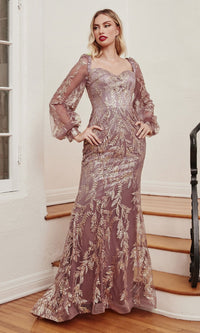 Gold Violet Ladivine Long Formal Dress j816