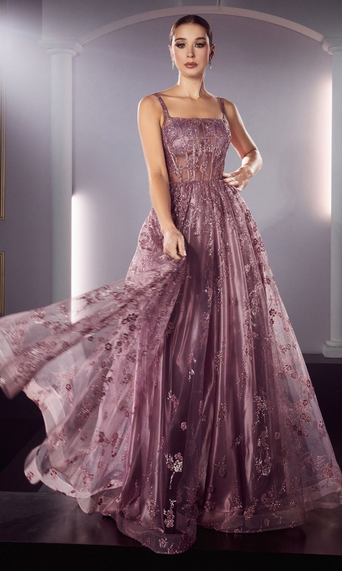 Mauve Ladivine Long Formal Dress j840