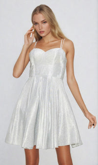 Silver Cinderella Couture Short Party Dress 8011j