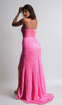 Cinderella Pink Aleta Long Formal Dress 1278