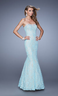 Ice Blue Long La Femme Gown 21034