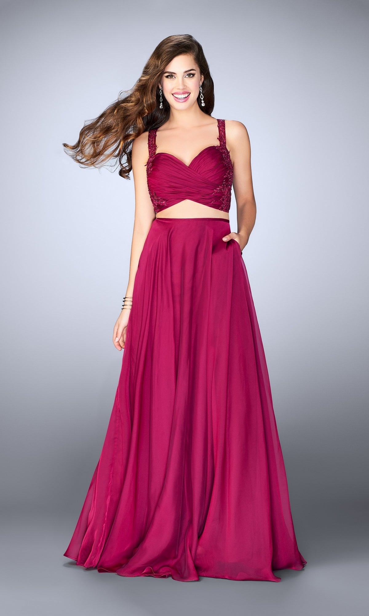 Cranberry Long La Femme Gown 24340