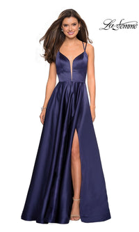 Navy La Femme 26994 Formal Prom Dress