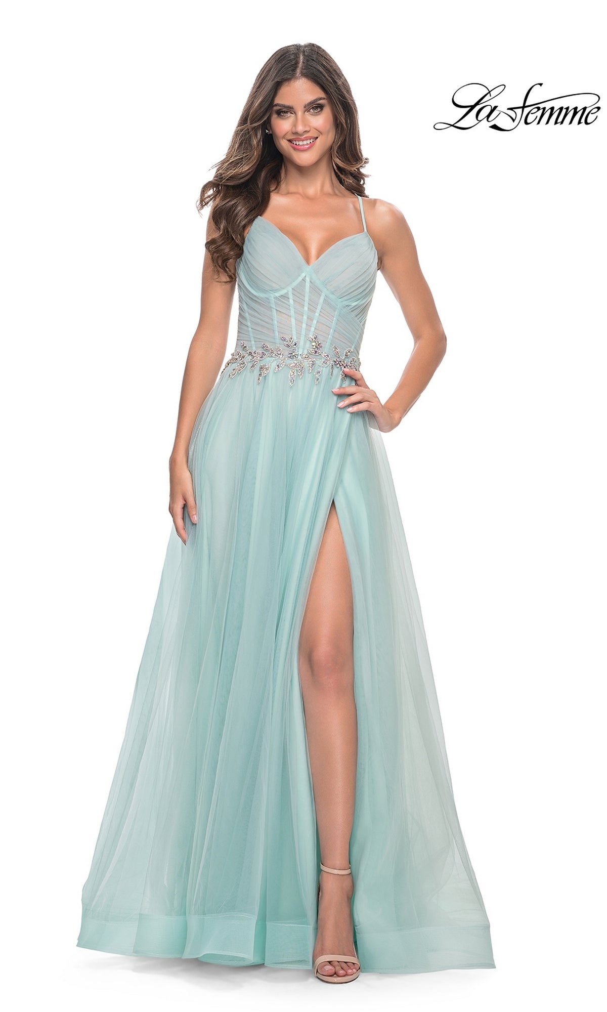 La Femme Prom Dresses Light Blue