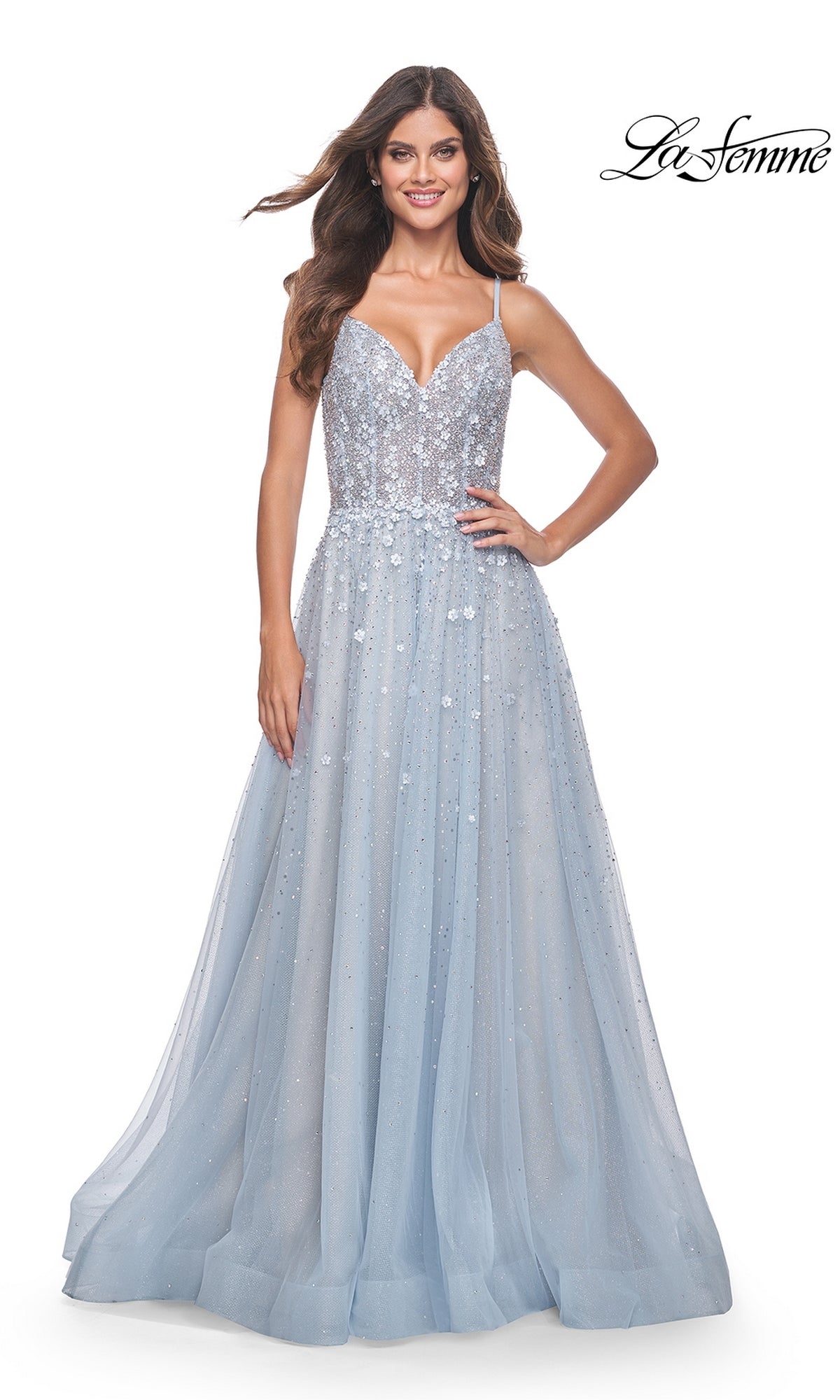 La Femme Prom Dresses Light Blue