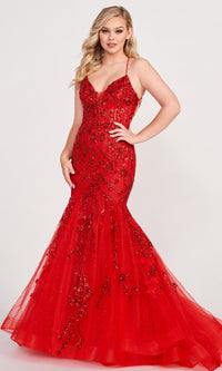 Red Mermaid Ellie Wilde Prom Dress EW34014